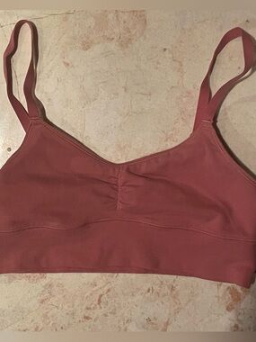 EUC Aerie Chill Play Move Cotton Bralette. Extra Small. Salmon/Mauve Color.